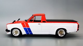 Building a Hakotora Pickup: Datsun(Nissan) Sunny by Hasegawa with body kit by C1 Models Step by Step