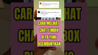 cara melihat pesan yang disembunyikan di Facebook #tutorial #fbpro