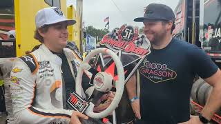 Noah Gragson is presented HD5 Snowball Derby Trophy That Was Lost In Mail Years Ago