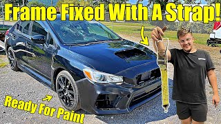 I Fixed All The Frame Damage On the Subaru With A Ratchet Strap!!!