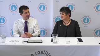 Clip 1 Mayor Pete Buttigieg Visits NH Coalition Against Domestic & Sexual Violence. Short Clip