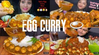 Indian famous mukbangers eating egg curry 🍛 Best compilation vedio #eatingshow #egg curry