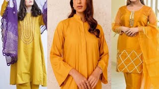 yellow dress design/yellow dress design simple/summer dress design 2023 for girl /eid dress design