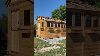 Building our greenhouse shed … REVEAL at the end! #shorts