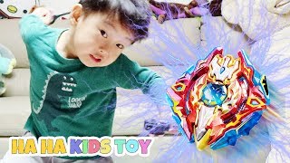 하하준하 지크 엑스칼리버 레이스 슛 완성?? 하하아빠와 팽이 장난감 배틀 놀이 베이블레이드 버스트 Beyblade Burst God - 하하키즈토이