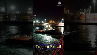 Tugboat in Brazil Pulling Giant Ship #Shorts