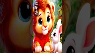 A lion and a rabbit's story | by mister fun | #lion #rabbit #shorts #ai #trending #animals #anime