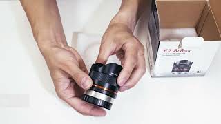 Samyang F2.8/8mm: Extreme Wide-Angle Travel Lens for FujiFilm X-Mount - Unboxing & Mounting, in 4K