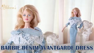 How To Sew Barbie Clothes - Denim Longdress (DIY)