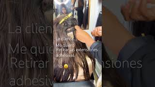 Retirando extensiones adhesivas #extensiones #hair #extensionesdecabello  #extensionesadhesivas