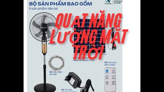 Quạt Sạc Bằng Năng Lượng Mặt Trời Có Dây Kết Nối 5m Kèm Adapater Sạc Ngoài