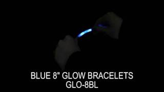 Blue 8" Glow Bracelets - Premium