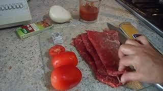 espagueti con bistec