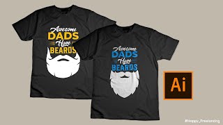 Awesome DADs Have Beards T-shirt design Tutorial || Dads Have Beards T-Shirt design Tutorial