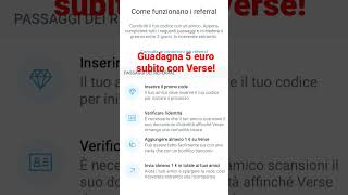 Guadagna 5 euro subito con la promozione di Verse! Registrazione istantanea.