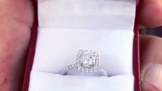 Square Halo Engagement Ring With Round Brilliant Diamond