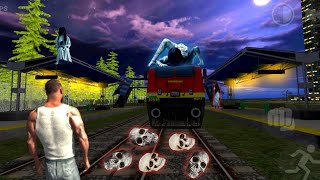 भूतिया Railway Station + अमावस की रात ( Horror Story ) Of Indian Bikes Driving 3D Game