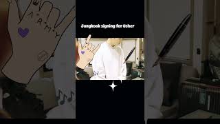 Jungkook Signing His First Album For Usher ✍️🥰 #shorts #jungkook #bts