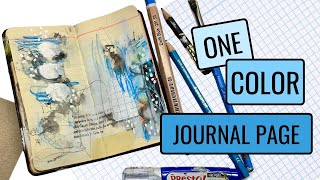 Vintage Altered Book | Creating a Dimensional Monochromatic Journal Page with Mixed Media Techniques