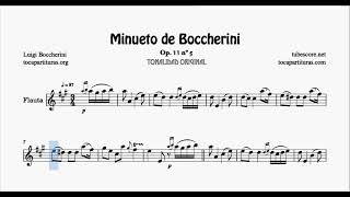 Minueto de Boccherini Partitura de Flauta Travesera Mi Mayor Tonalidad Original