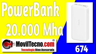 🥇 PowerBank Xiaomi Redmi 20.000 mha ✅  batería portátil - MovilTecno 674