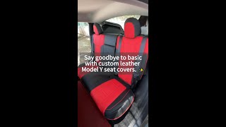 Say goodbye to basic with our custom leather Tesla Model Y seat covers.  ✨ Level up your ride! #usa