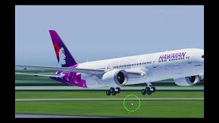 Hawaiian 787 full approach into Gatwick runway 26L | Project flight