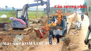 gặp em máy xúc komatsu pc 58 cẩu tượng phật bên đường