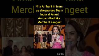 Nita Ambani in tears as she praises Team India at Anant Ambani-Radhika Merchant sangeet