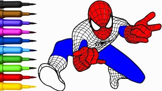 Spider-Man Coloring Page | Watch Me Paint Spider Man!