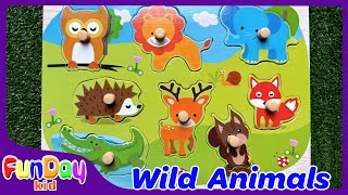 Learn Wild Animal Names and Sounds | Animal Videos for Kids - Safari Animal Puzzle - @FunDayKid