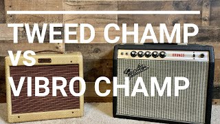 3 Minute Demo: Tweed Champ vs. Silverface Vibro Champ