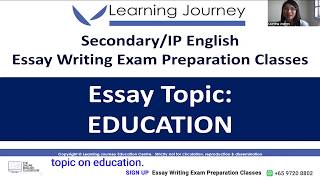 Secondary IP English Essay Writing Exam Preparation Class Tuition Online Singapore Sengkang Punggol