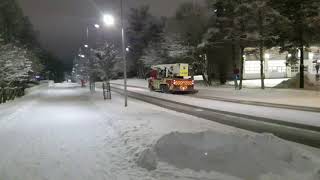 Aerial fire truck responding in Rovaniemi Finland | Nostolava-auto lähtee tehtävälle