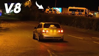 V8 LEXUS IS200 SENDS IT Leaving Car Meet With POLICE EVERYWHERE! - Modified Cars Leaving a Car Meet!