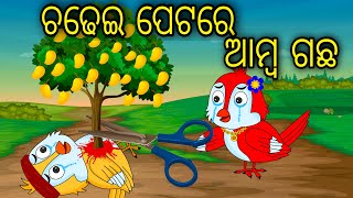 Chadhei Petare Amba Gacha | Odia Cartoon | Odia Bird Stories | Odia Chadhei Gapa | Odia Moral Story