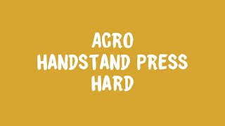 Acro: Handstand Press