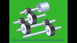 Cálculo de cadena cinemática mecanismo de engranajes