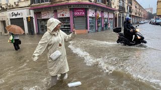 الأمطار الغزيرة جدا وفيضانات قوية فى اسبانيا اليوم