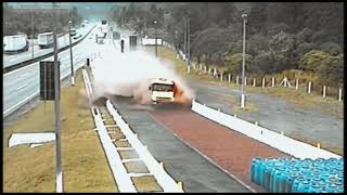 Trucks sand diving to safety