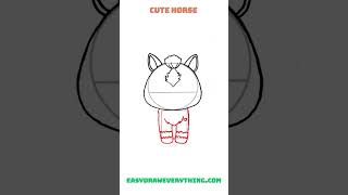 Cute horse drawing #easytodraw #cutedraws