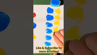 Easy & fast activity for kids. Sponge & paints & create! Arts & crafts for toddlers. Busy toddler.