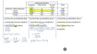 Contingency Table Example