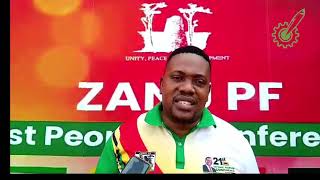 ZANU PF Director of Information Farai Marapira speaking ahead of the ZANU-PF 21st People's Conf