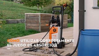 Cómo usar correctamente el juego de absorción con las hidrolimpiadoras STIHL