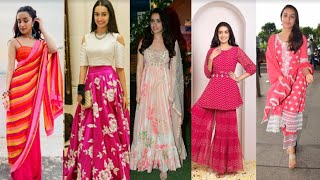 Shraddha Kapoor Beautiful Outfits Collection .Sarees ,Lehenga ,Sharara, etc . FASHION FIESTA.