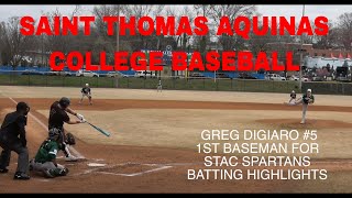 GREG DIGIARO #5 1ST BASEMAN  FOR STAC  BASEBALL BATTING HIGHLIGHTS IN NORTH AND SOUTH CAROLINA