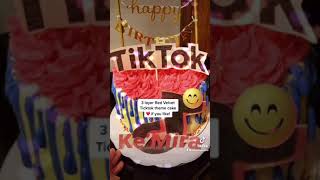 Red Velvet Cake 3 layers w/ TikTok theme