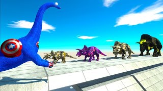 BATTLE CHALLENGE  4 SIZE of TRICERATOPS - Animal Revolt Battle Simulator