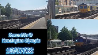 Class 66s at Kensington Olympia - 16/07/22